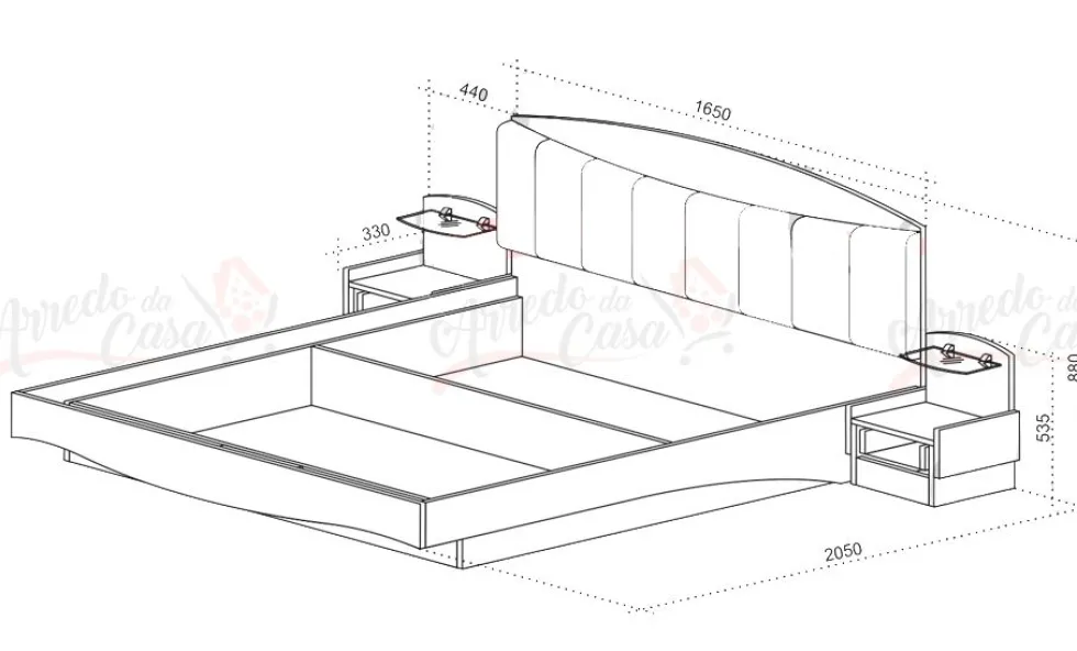 Letto matrimoniale marmo bianco e nero 160x200 LU15