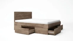 Letto matrimoniale moderno con cassetti 160x200 marrone effetto legno LG60