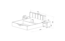 Letto matrimoniale moderno marmo e bianco lucido LU41