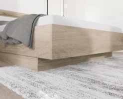 Letto matrimoniale rovere chiaro e bianco 160x200 LI22