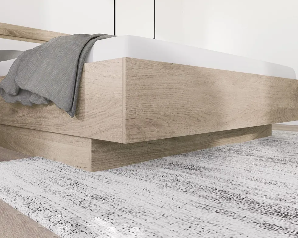 Letto matrimoniale rovere chiaro e bianco 160x200 LI22