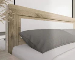 Letto matrimoniale rovere chiaro e bianco 160x200 LI22