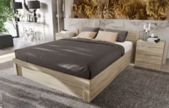 Letto matrimoniale 160x200 con comodini in rovere LI1
