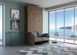 Letto piazza e mezza a scomparsa con divano KNT4