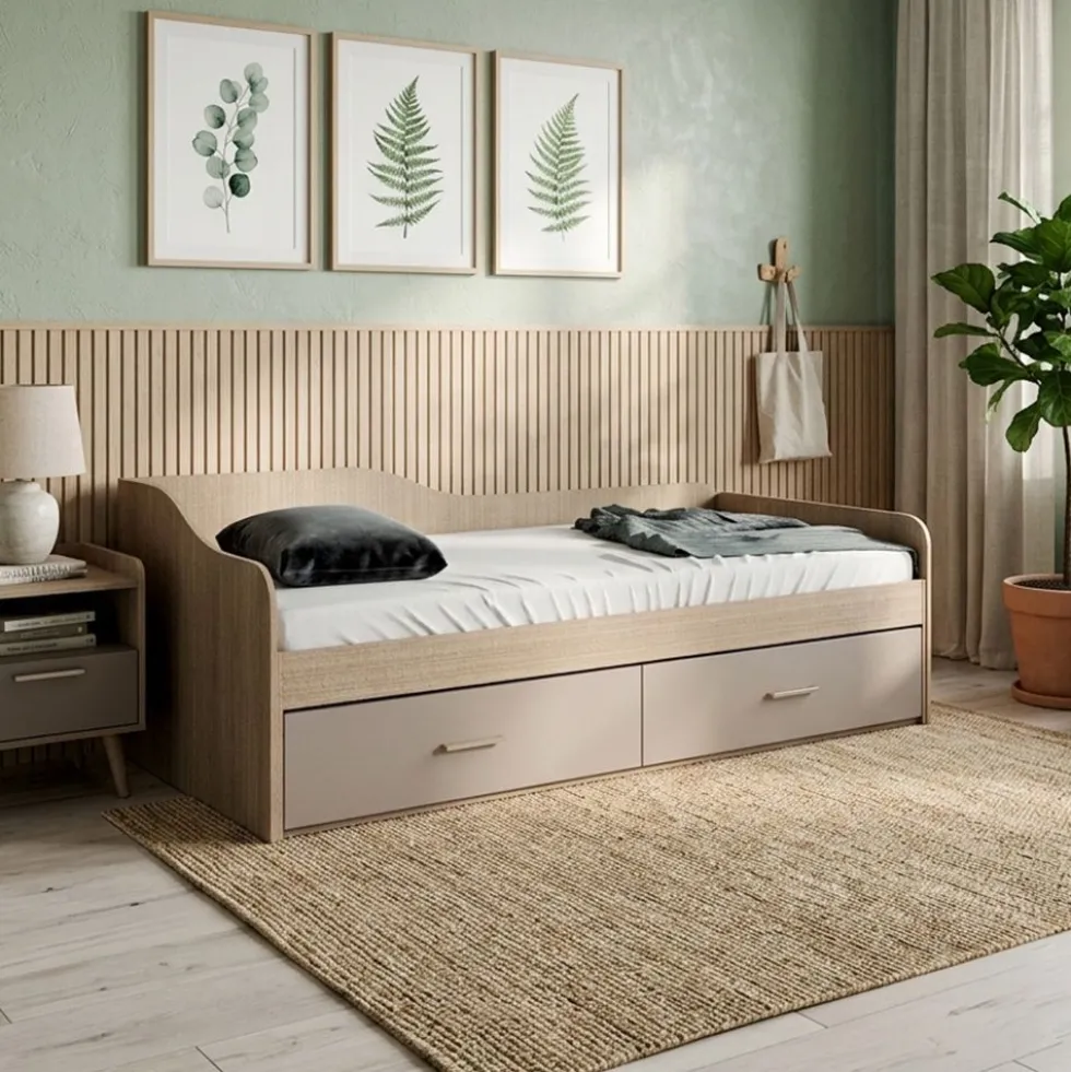 Letto singolo ad angolo contenitore LI25