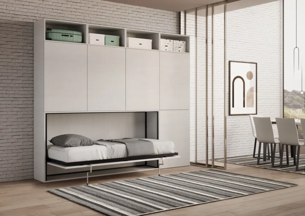 Letto singolo a scomparsa con ante KNDB