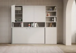 Letto singolo bianco frassino a scomparsa KNDE