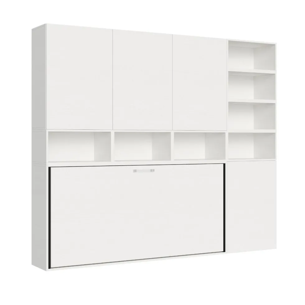 Letto singolo bianco frassino a scomparsa KNDE