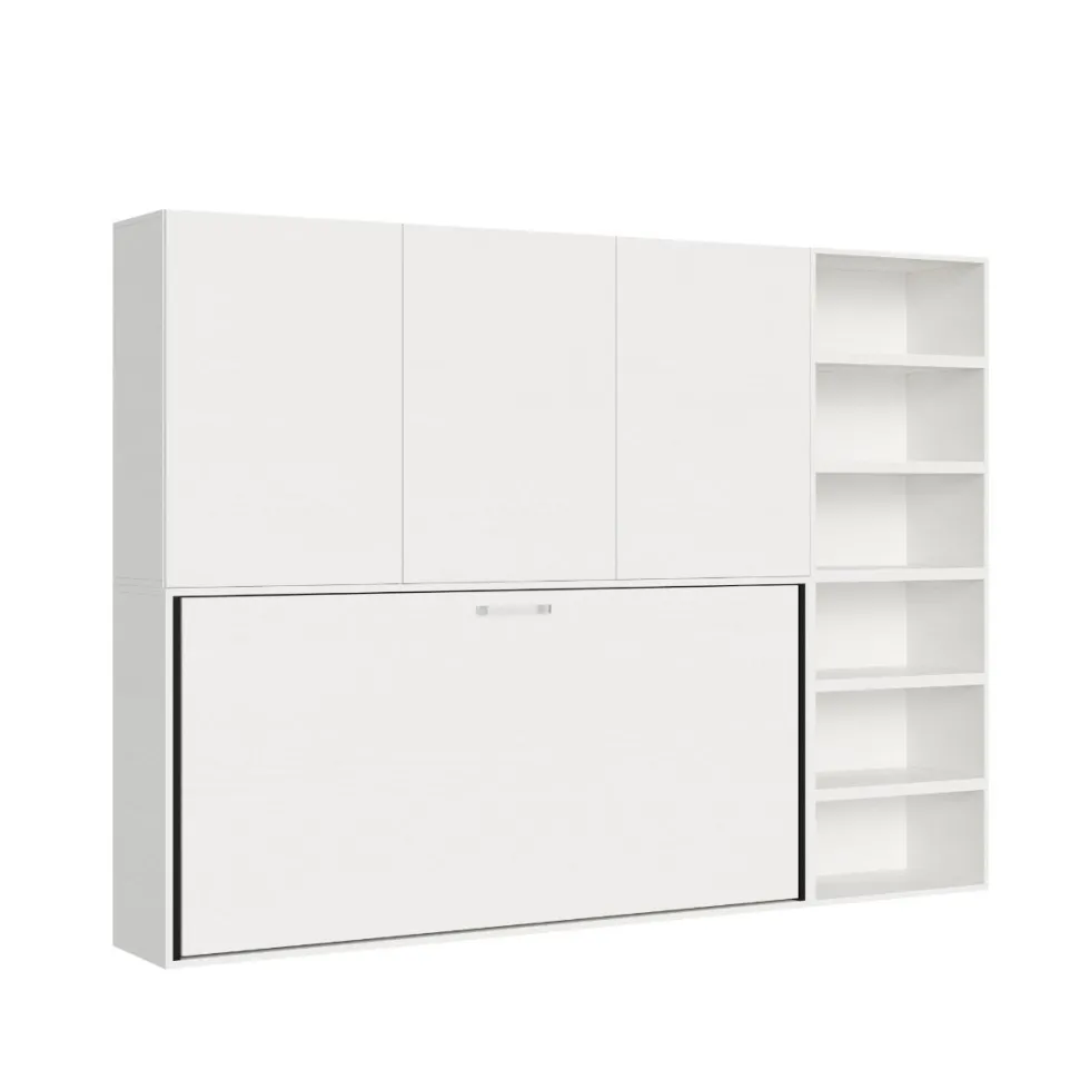 Letto singolo bianco frassino a scomparsa KNDG