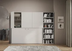 Letto singolo bianco frassino a scomparsa KNDG