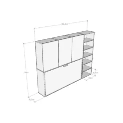 Letto singolo bianco frassino a scomparsa KNDG