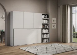 Letto singolo bianco frassino a scomparsa KNDG