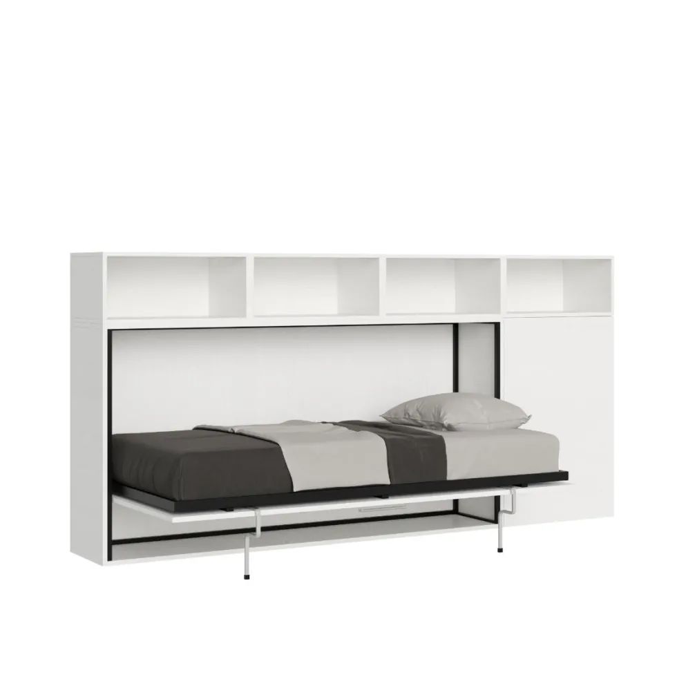 Letto singolo bianco frassino a scomparsa KNDA