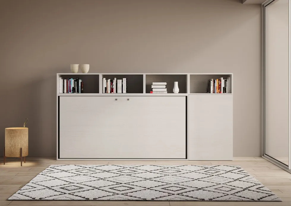 Letto singolo bianco frassino a scomparsa KNDA