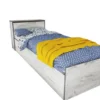 Letto singolo con contenitore e baule bianco legno 90x200 LI38