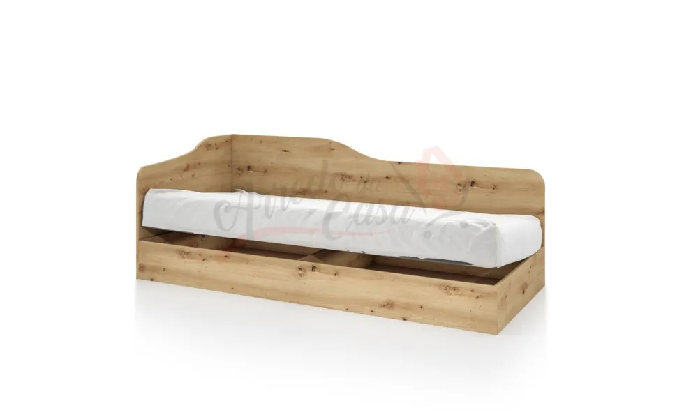 Letto singolo con contenitore ad angolo 82x190 LI 2004