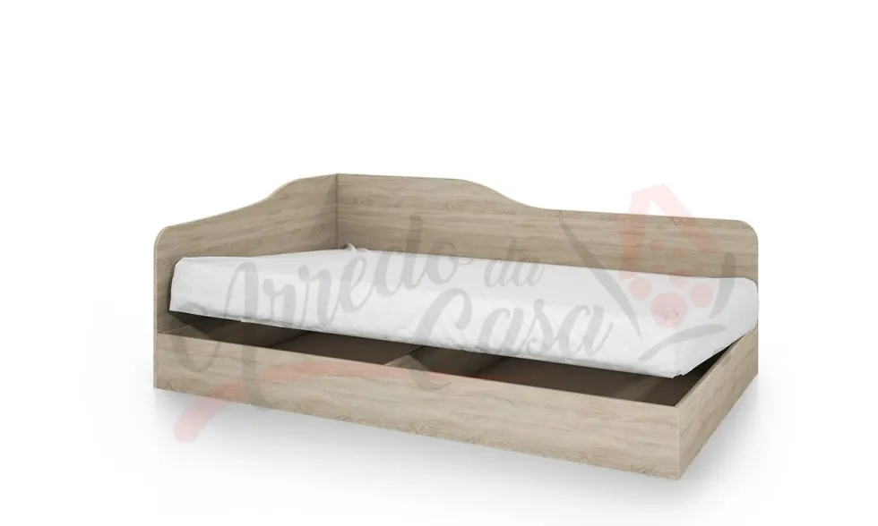 Letto singolo con contenitore ad angolo 82x190 LI 2004