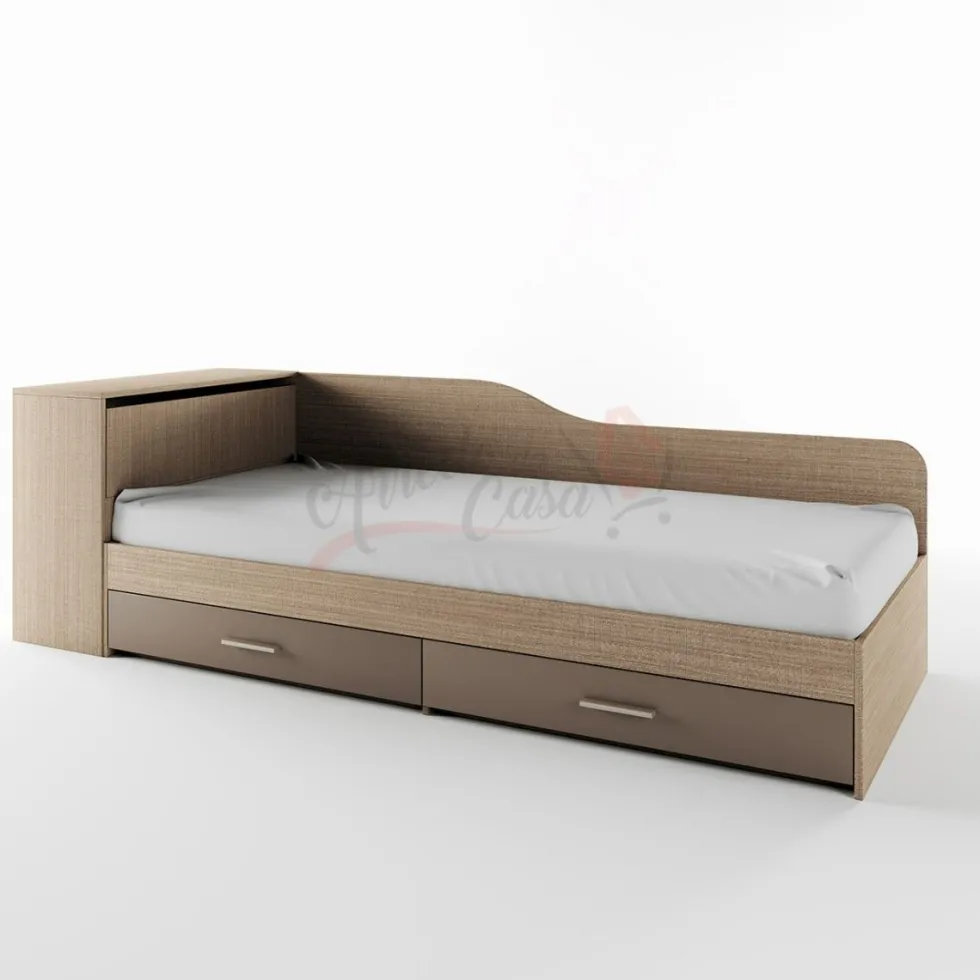 Letto singolo con due cassetti 82x190 LI 2005