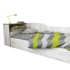 Letto singolo contenitore ad angolo con baule bianco legno 90x200 LI39