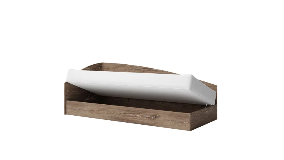 Letto singolo contenitore bianco lucido LG4