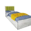 Letto singolo contenitore con testiera imbottita 90x200 LI34