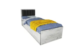 Letto singolo contenitore con testiera imbottita 90x200 LI34