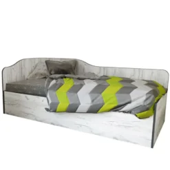 Letto singolo contenitore design ondulato ad angolo 90x200 LI37
