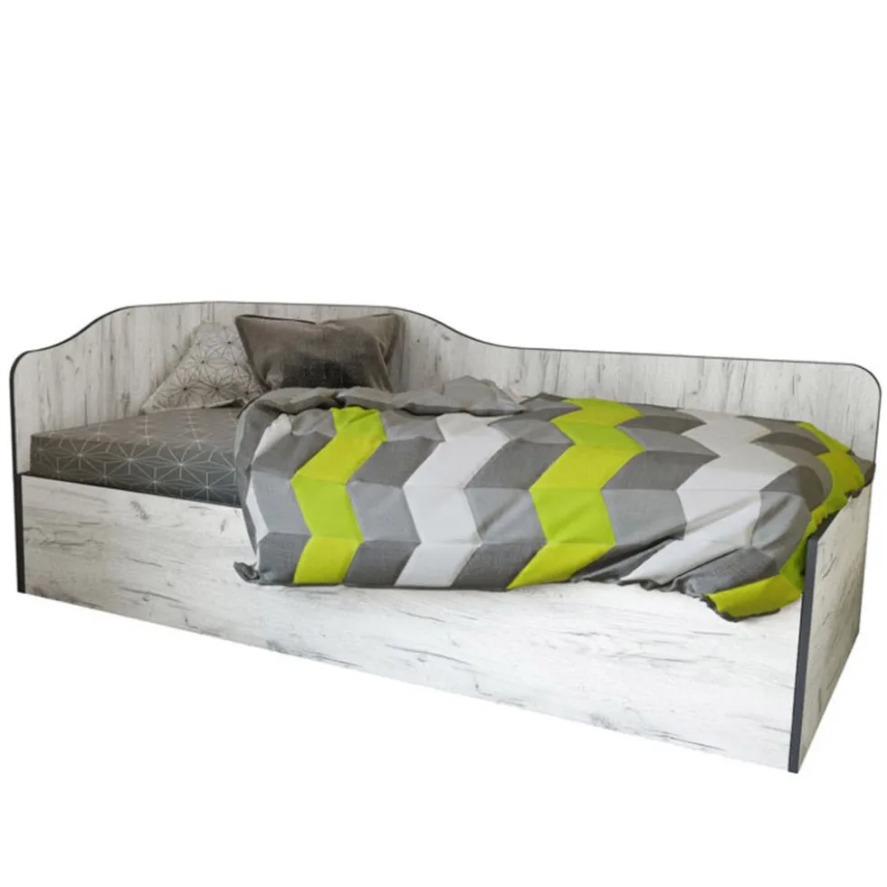 Letto singolo contenitore design ondulato ad angolo 90x200 LI37