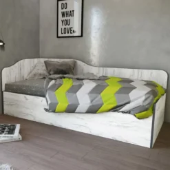 Letto singolo contenitore design ondulato ad angolo 90x200 LI37
