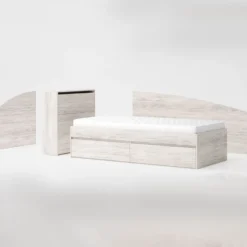Letto singolo moderno 90x200 bianco legno LG61