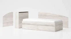 Letto singolo moderno 90x200 bianco legno LG61