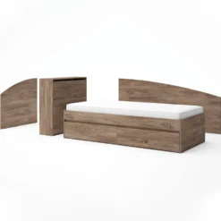 Letto singolo moderno 90x200cm marrone LG61