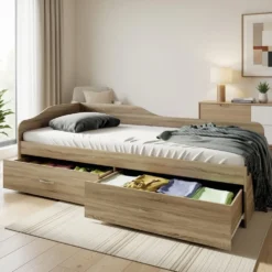 Letto singolo 90x200 con cassetti LI11