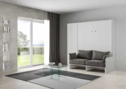 Letto una piazza e mezza a scomparsa con divano e colonna KNT6