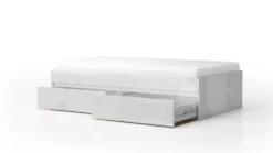 Letto una piazza e mezza moderno 120x200 bianco lucido LG62