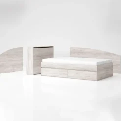 Letto una piazza e mezza moderno 120x200 bianco legno LG62