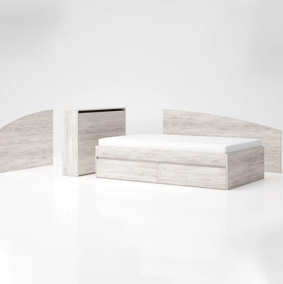 Letto una piazza e mezza moderno 120x200 bianco legno LG62