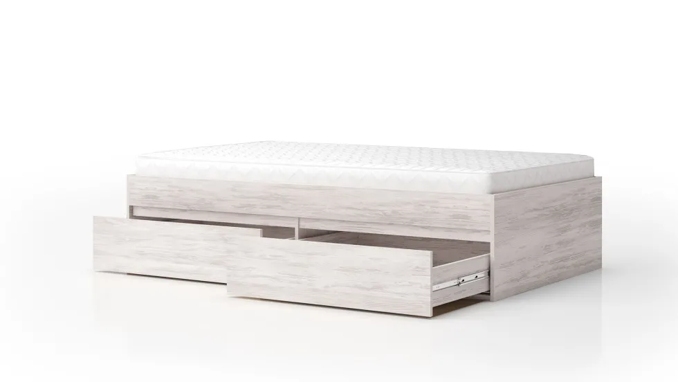 Letto una piazza e mezza moderno 120x200 bianco legno LG62