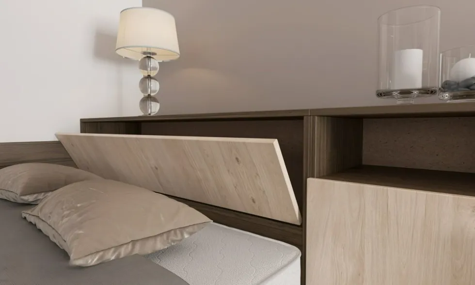 Letto una piazza e mezza 120x190 rovere chiaro e scuro LI2