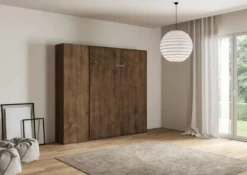 Letto una piazza e mezzo a scomparsa con pensile a colonna KNT5