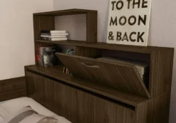 Letto una piazza e mezzo con cassetti noce LI3