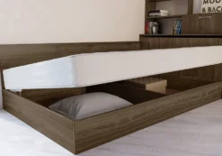 Letto una piazza e mezzo con cassetti noce LI3