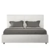Letto 140x200cm alla francese con giroletto in similpelle bianco LIT291