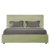 Letto 140x190cm alla francese con giroletto in microfibra tè verde LIT289