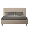 Letto 140x190cm alla francese con testiera trapuntata tortora LIT299
