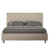 Letto 140x190cm alla francese con testiera a rombo tortora LIT311