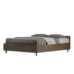 Letto 140x190cm alla francese con testiera effetto legno noce LIT335