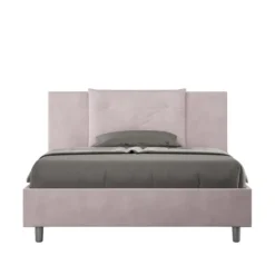 Letto 140x190cm alla francese con tre bottoni in microfibra glicine lilla LIT281