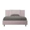 Letto 140x200cm alla francese con tre bottoni in microfibra glicine lilla LIT283