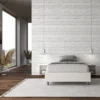 Letto 140x210cm alla francese sommier in similpelle bianco LIT265